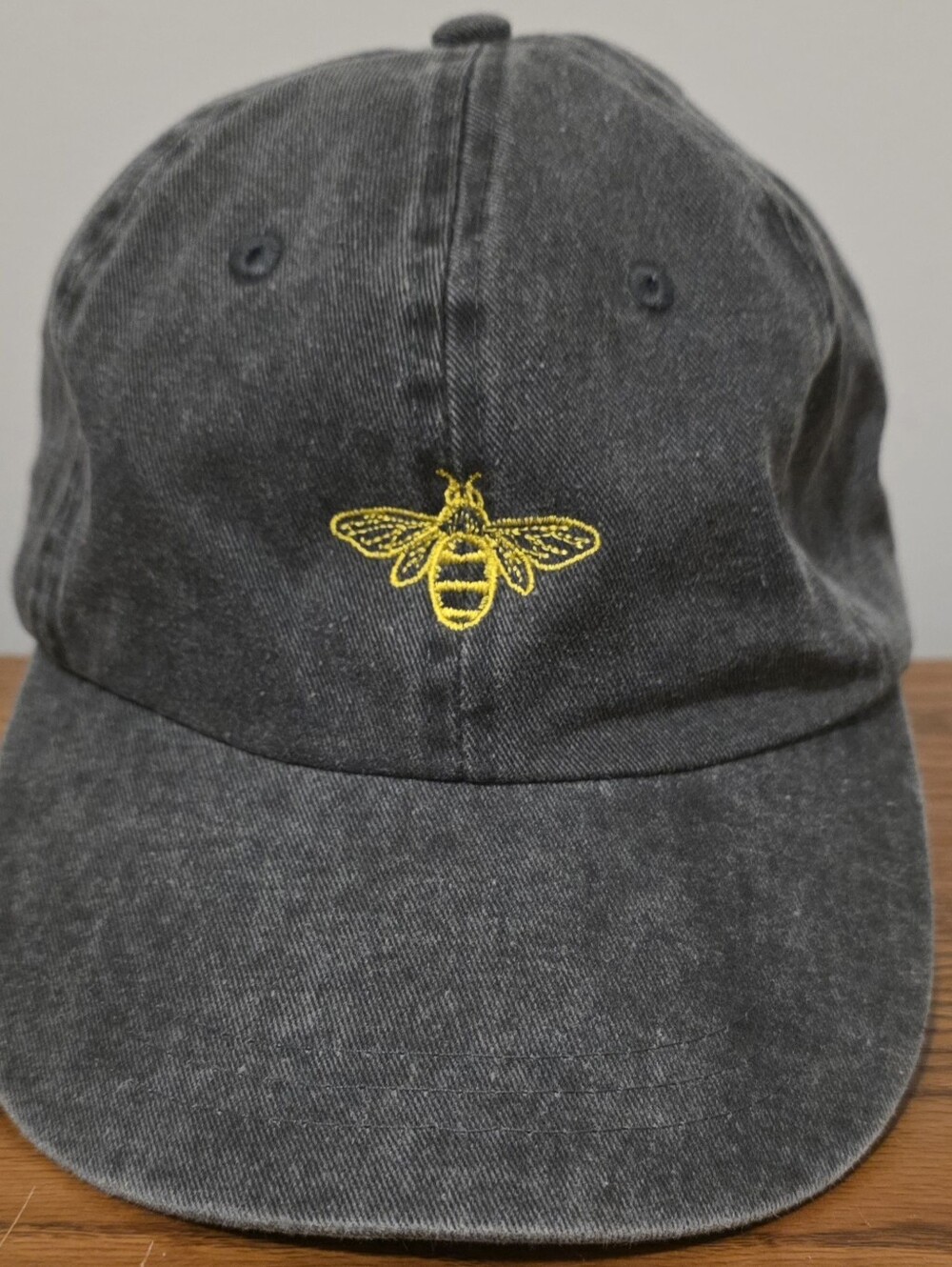 Mega Cap Embroidered Bee Washed Cotton Dad Hat